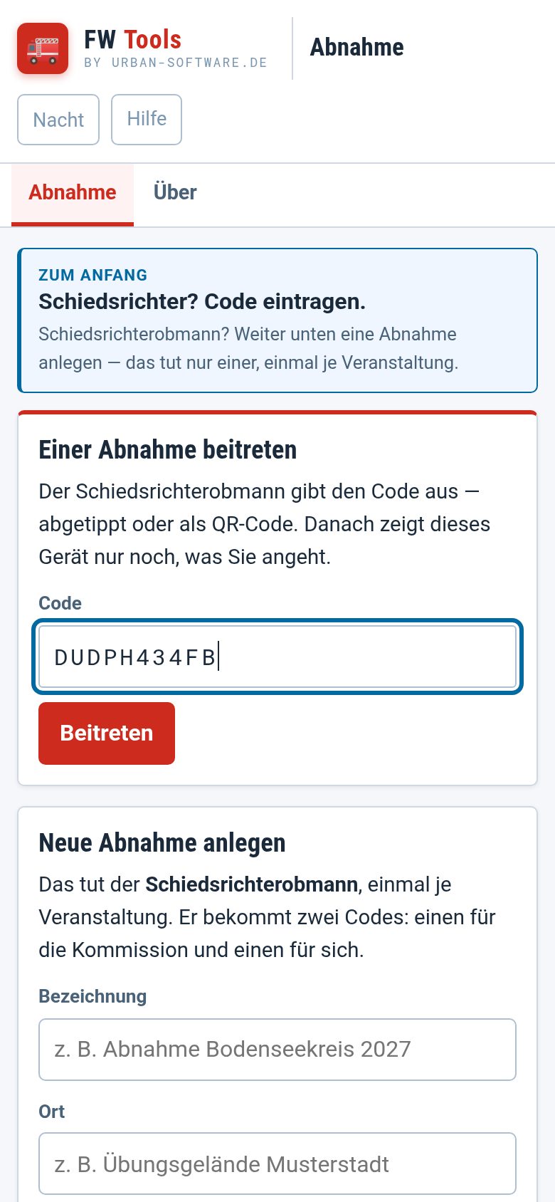 Das Feld für den Code auf dem Startbildschirm