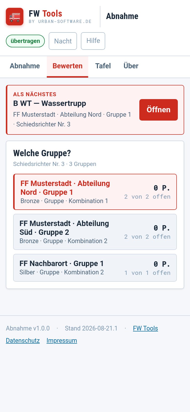 Die Gruppenliste mit der Zeile „Als Nächstes“ darüber