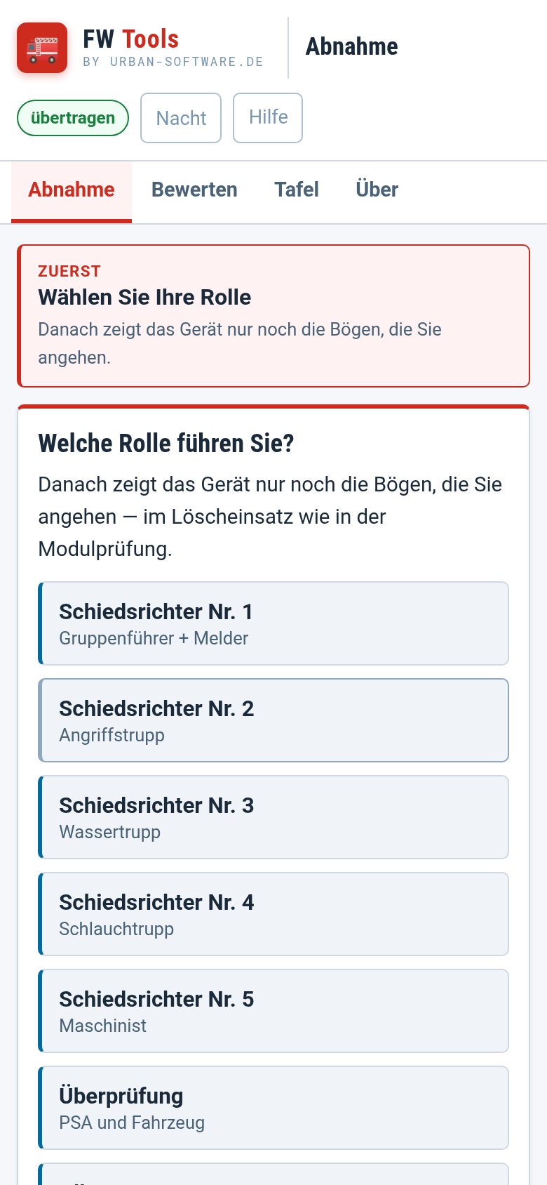 Die Liste der Rollen von Schiedsrichter Nr. 1 bis „Alle Bögen“