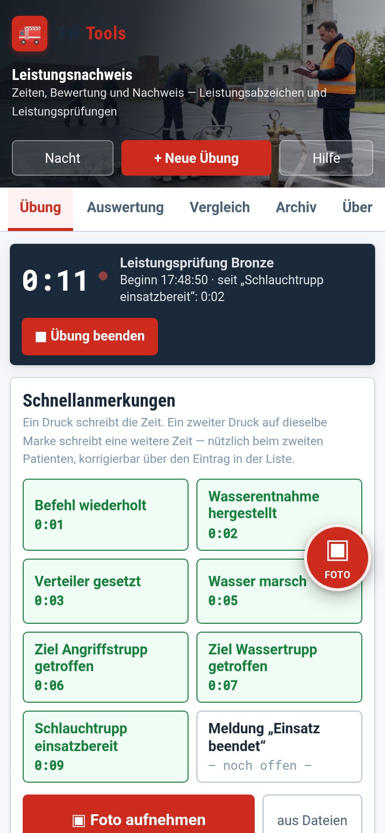 Zeitnahme läuft auf dem iPhone