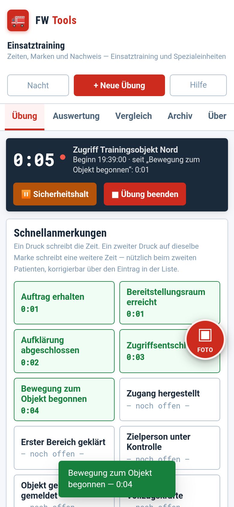 Zeitnahme läuft auf dem iPhone